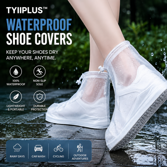 TYIIMAX™ Waterproof Shoe Covers with Zipper & Adjustable Drawstring