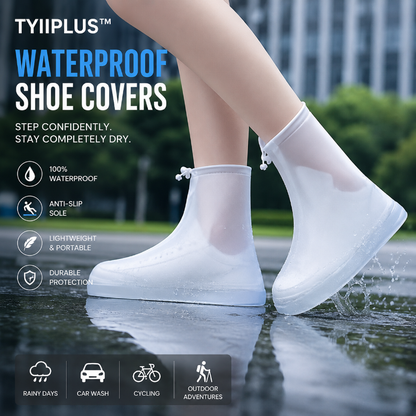 TYIIMAX™ Waterproof Shoe Covers with Zipper & Adjustable Drawstring