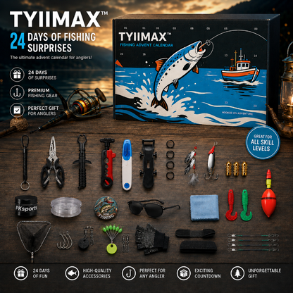 TYIIMAX™ Fishing Advent Calendar – 24-Day Fishing Gift Set