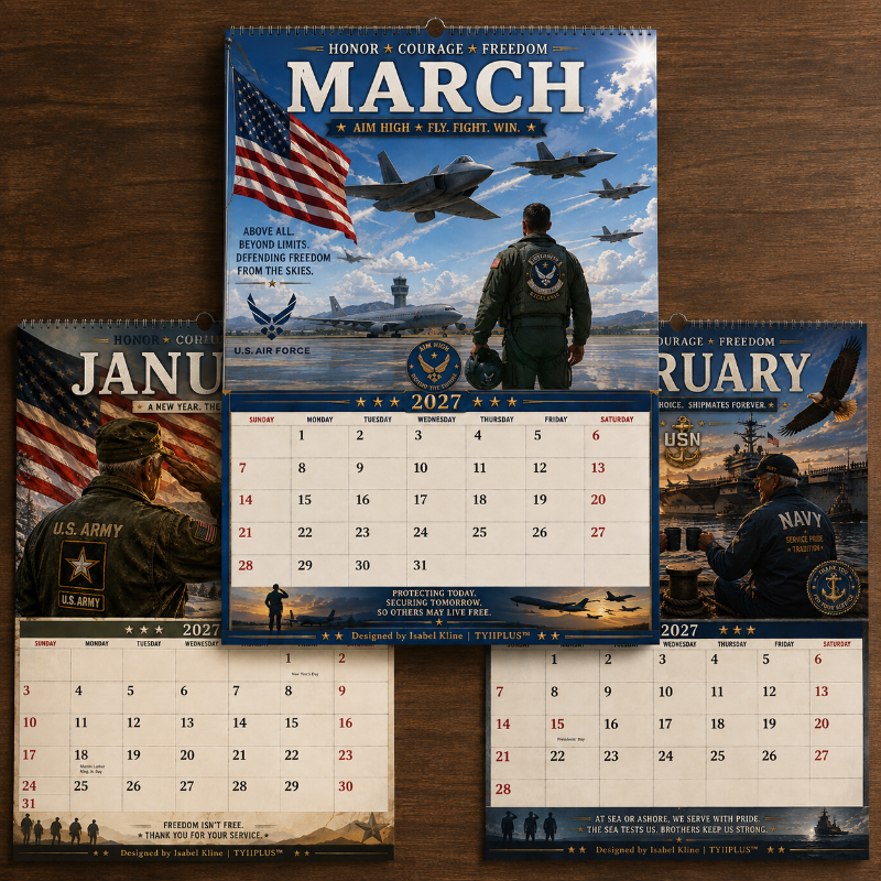 2027 Veterans Wall Calendar | A4 Patriotic Military Calendar Featuring U.S. Veterans, Bald Eagles & American Heroes | 12-Month Tribute Calendar