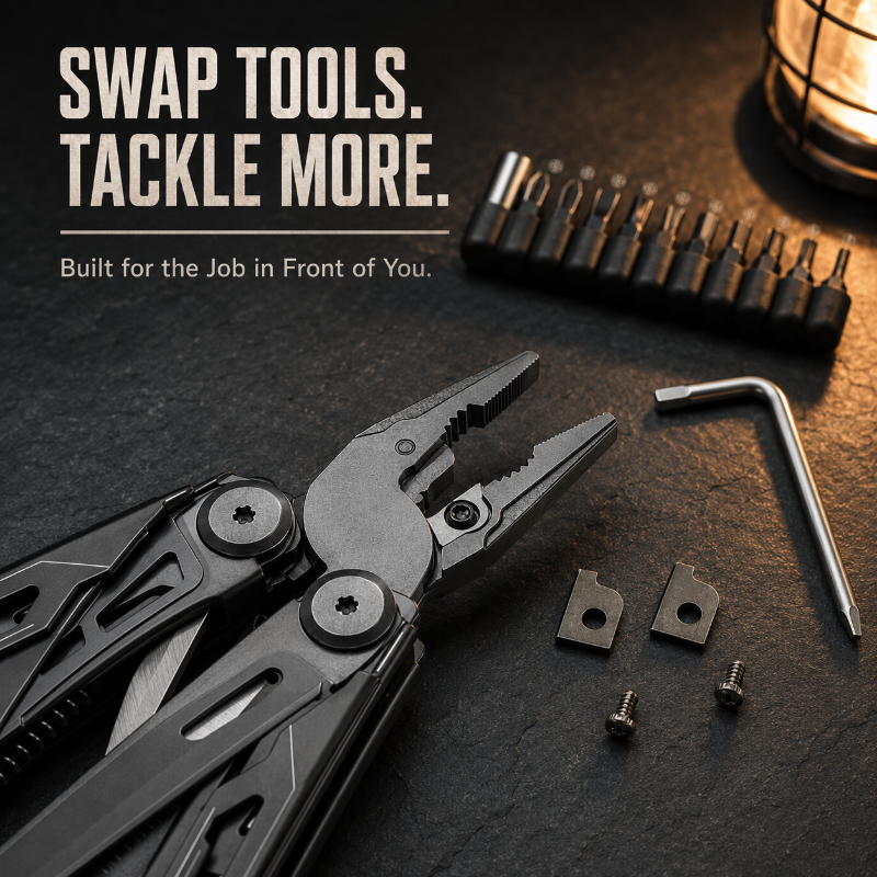 TYIIMAX™ 28-in-1 Multitool with Large Scissors | Compact Outdoor Tool for Camping & Repairs