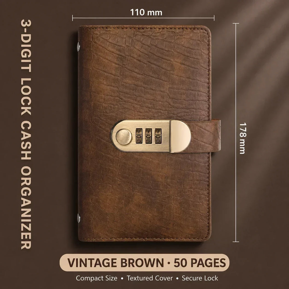 A6 savings notebook,3-DigitResettable Password Lock