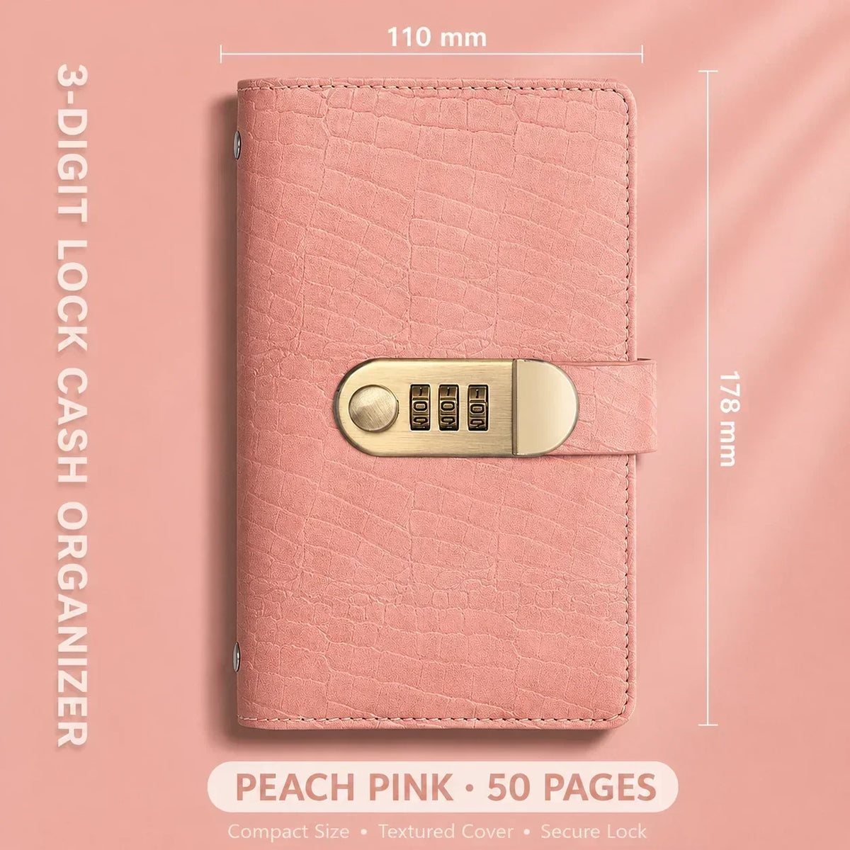A6 savings notebook,3-DigitResettable Password Lock