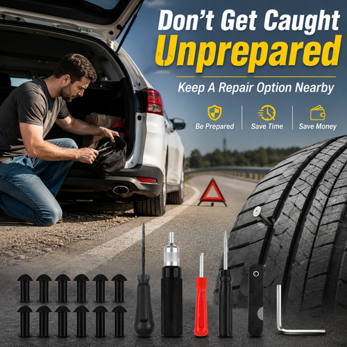 Mushroom Tire Repair Kit – Compact Roadside Puncture Tool Set