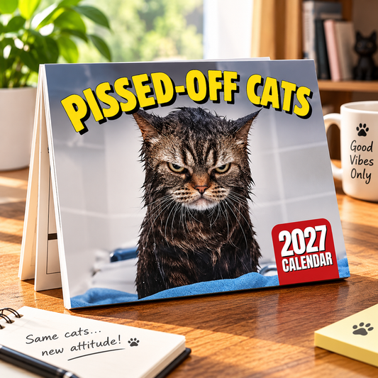 PISSED-OFF CATS 2027 Wall Calendar - Funny Gift for Cat Lovers