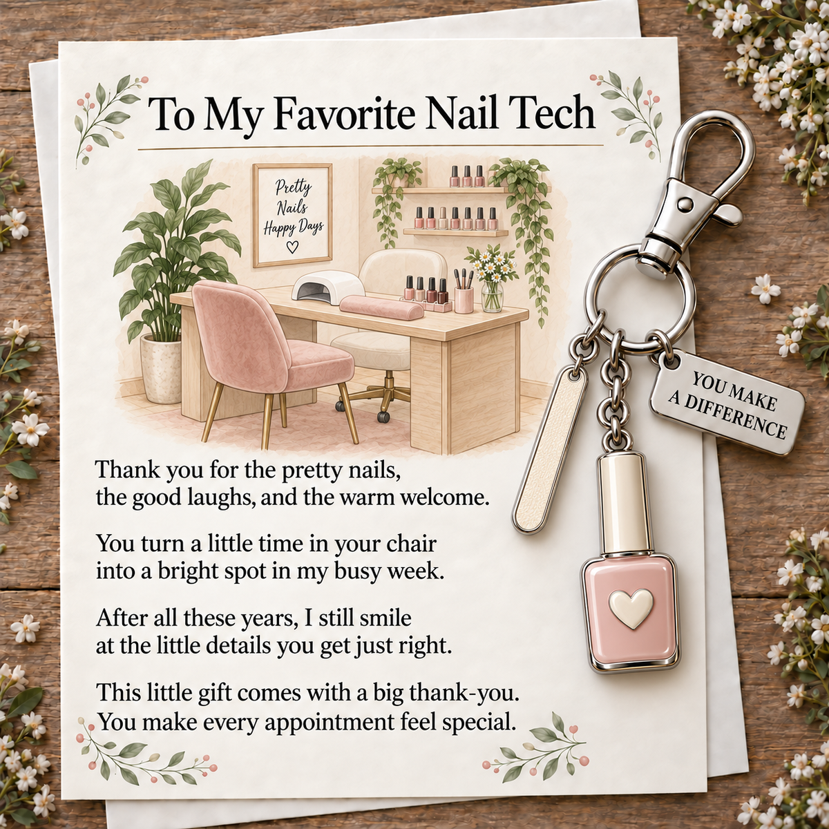 ✨ The 'You Make a Difference' Appreciation Gift Set – Keychain & Greeting Card ✨
