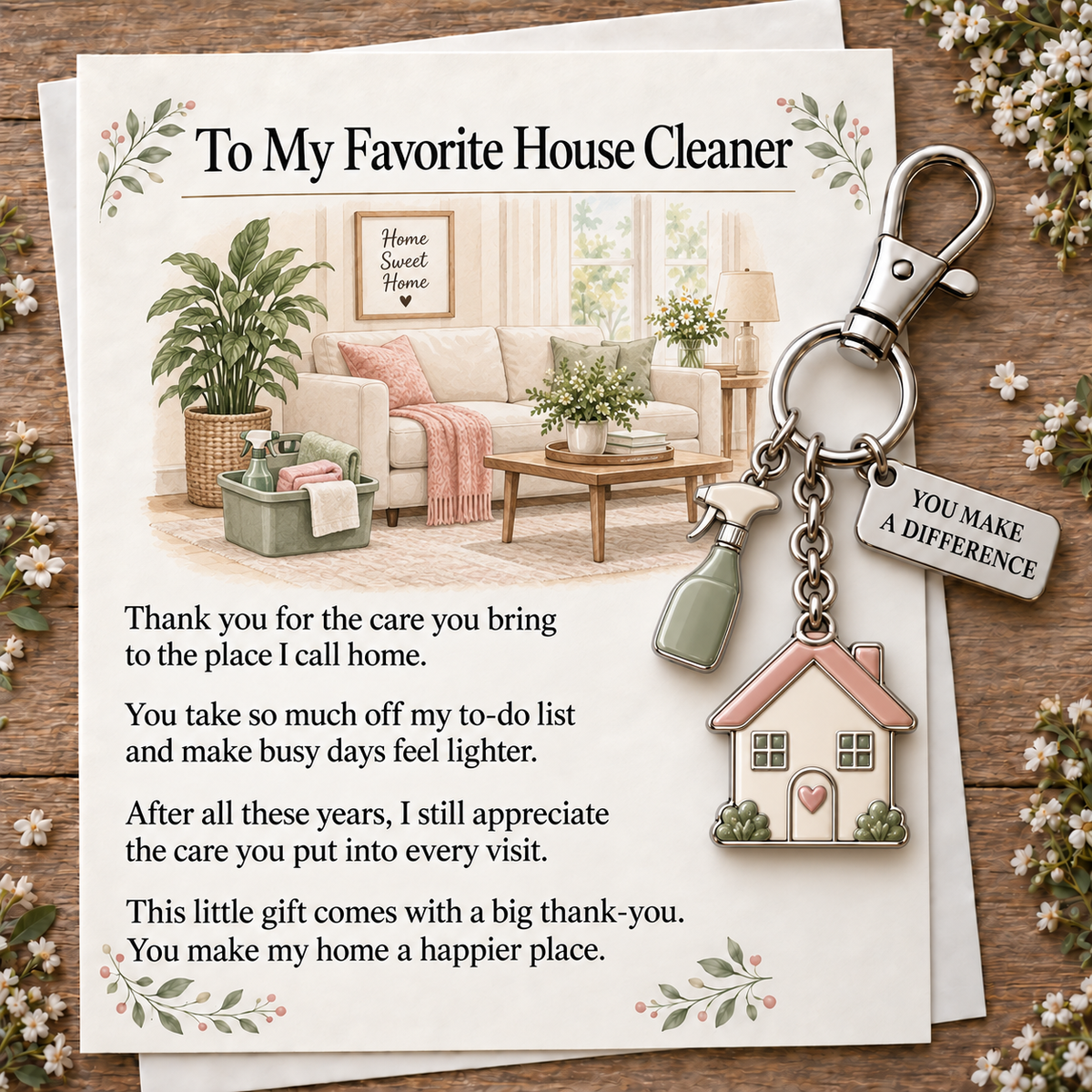 ✨ The 'You Make a Difference' Appreciation Gift Set – Keychain & Greeting Card ✨