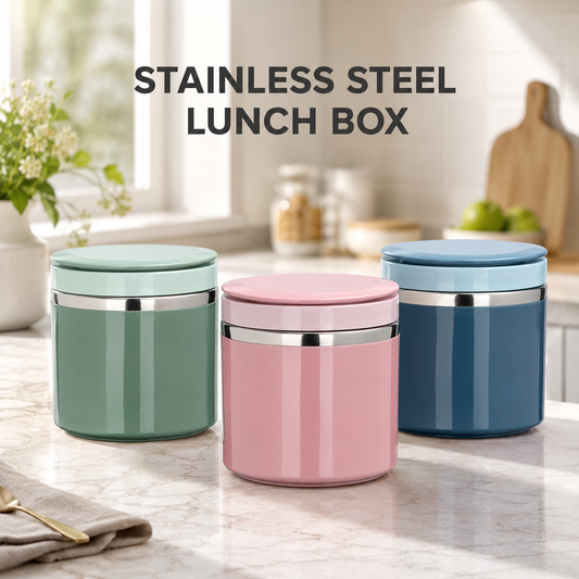 TYIIMAX™ Stainless Steel Insulated Lunch Box with Handle – Leakproof Stackable Food Container for Office, School & Travel