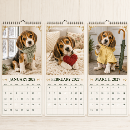 2027 Funny Beagle  Wall Calendar | A4 Hanging Calendar