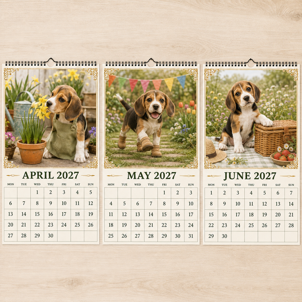2027 Funny Beagle  Wall Calendar | A4 Hanging Calendar