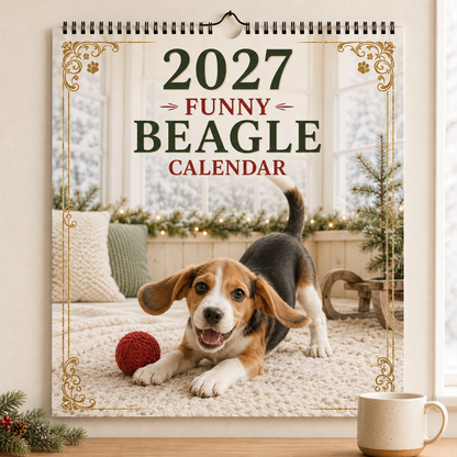 2027 Funny Beagle  Wall Calendar | A4 Hanging Calendar