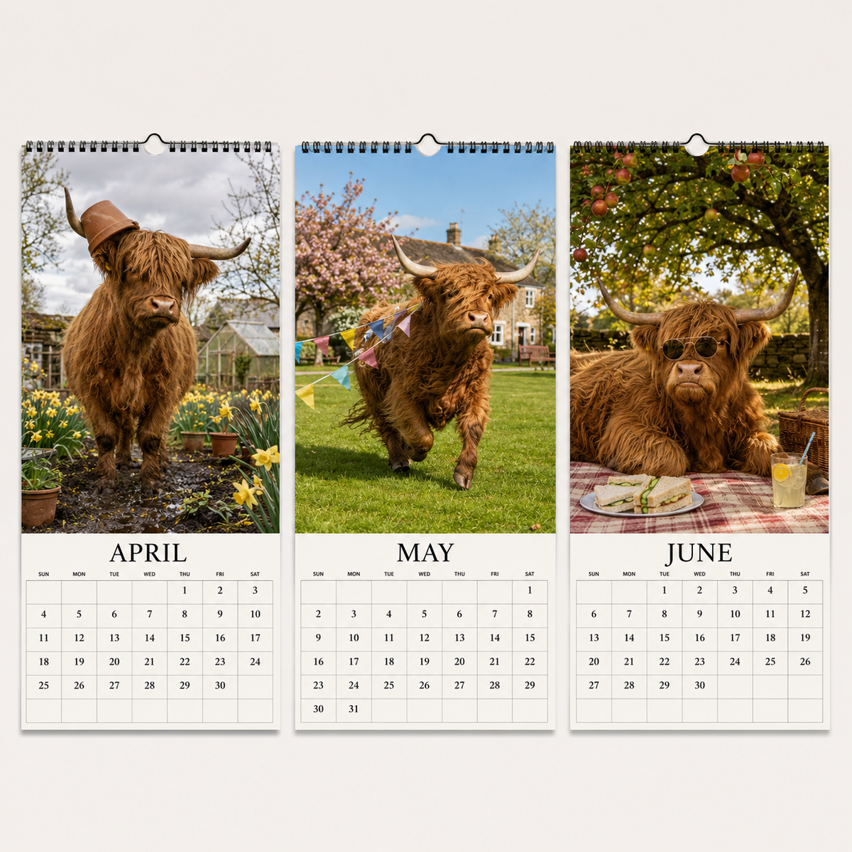 🐂2027 Grumpy Highland Cows Calendar