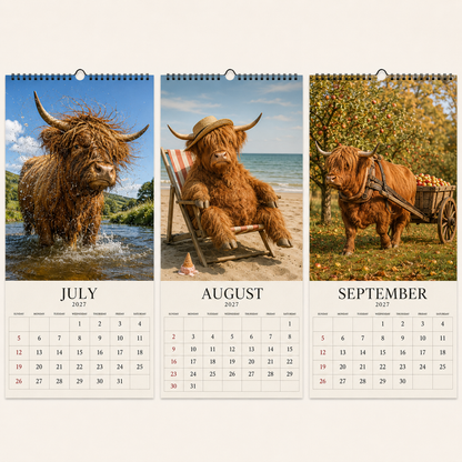 🐂2027 Grumpy Highland Cows Calendar