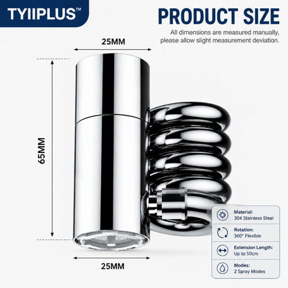 304 Stainless Steel Pull-Out Faucet Sprayer Head | 2-Mode Kitchen Sink Faucet Extender with 360° Flexible Hose