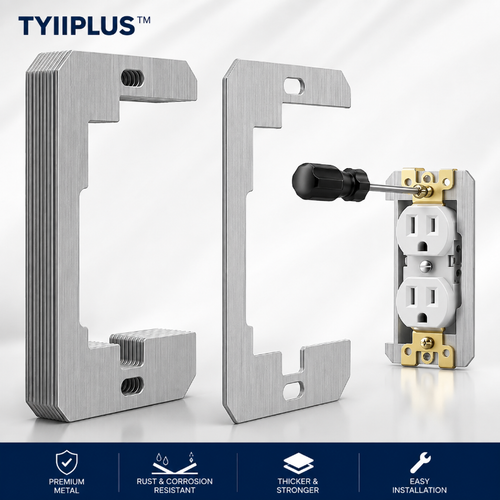 TYIIMAX™ Wall Plate Spacers for Electrical Outlets – Heavy-Duty Metal Outlet Leveling Plates for Loose, Recessed & Crooked Boxes