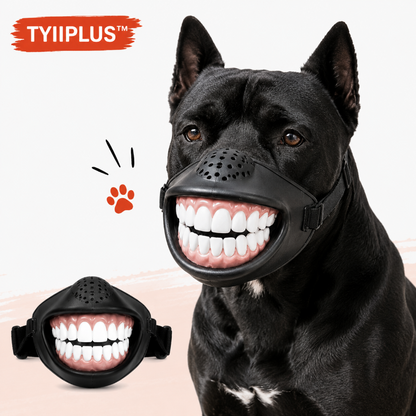 TYIIMAX™ Funny Smile Dog Muzzle – Novelty Big Teeth Pet Mask with Adjustable Straps