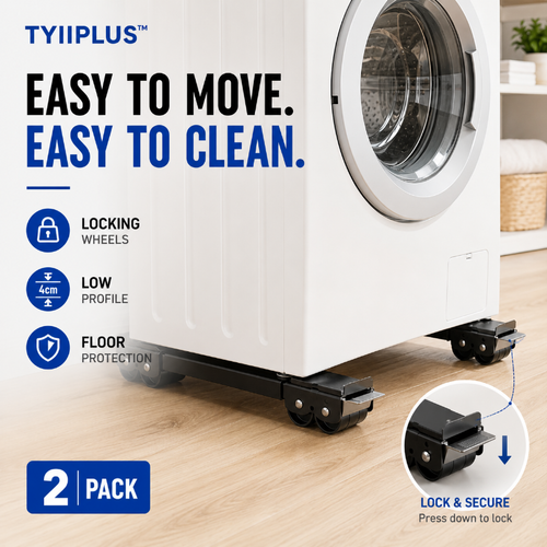Adjustable Telescopic Heavy-Duty Appliance Moving Dolly (2-Pack) – Lockable Roller Stand for Washer, Dryer & Refrigerator, 600 lbs Capacity