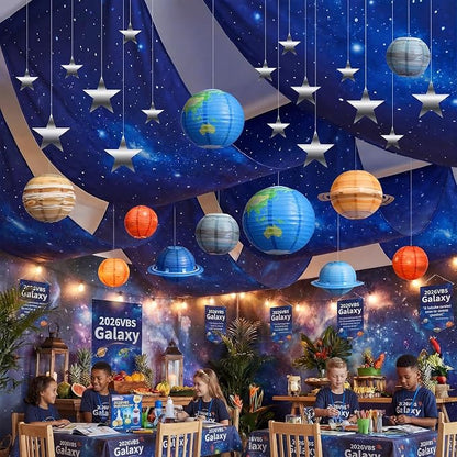 ❤️TYIIMAX™ 8-Piece Solar System Planet Paper Lanterns, 12-Inch Hanging Space Decorations for Kids' Rooms, Parties & Classrooms