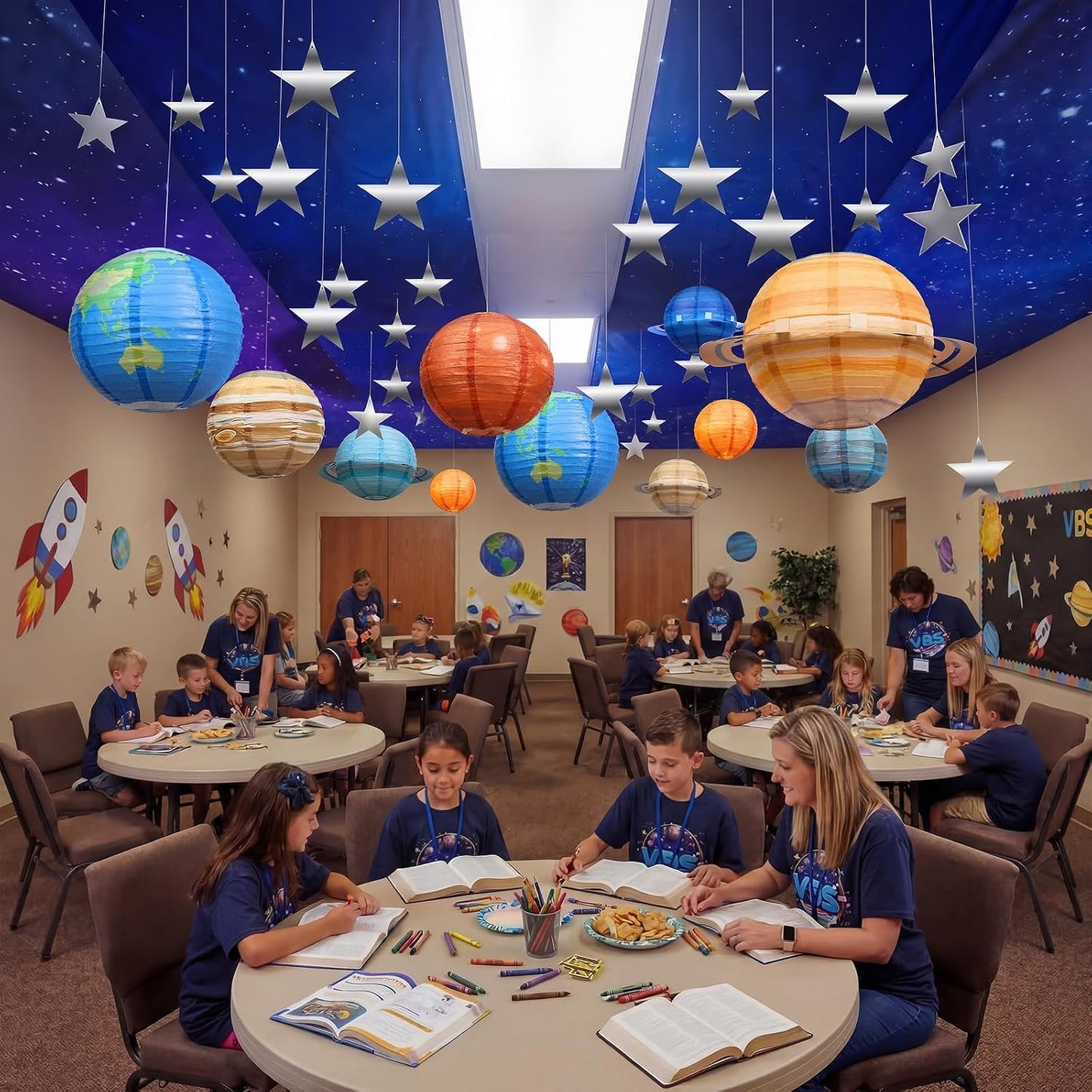 ❤️TYIIMAX™ 8-Piece Solar System Planet Paper Lanterns, 12-Inch Hanging Space Decorations for Kids' Rooms, Parties & Classrooms