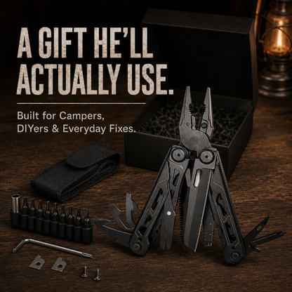TYIIMAX™ 28-in-1 Multitool with Large Scissors | Compact Outdoor Tool for Camping & Repairs