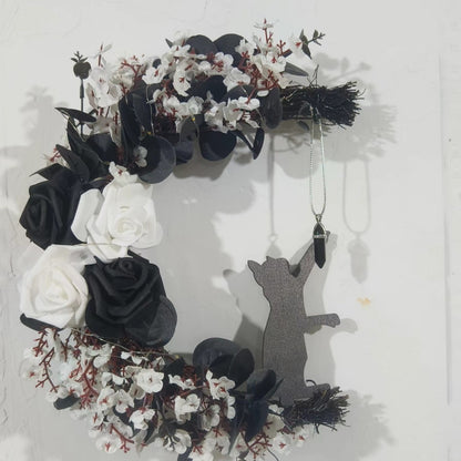 🐈‍⬛🌙Handmade Halloween Cat Wreath