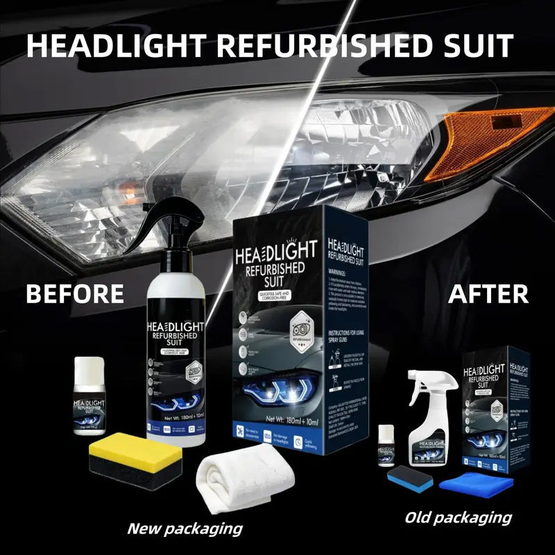 🚘Automotive Headlamp Restoration Fluid Kit – 💡Suitable for Yellowed or Foggy Lenses & Clear Surfaces | Essential for Home & Garage Use🏠