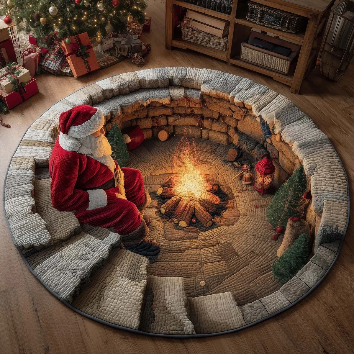🎄 Christmas 3D Optical Illusion Rug