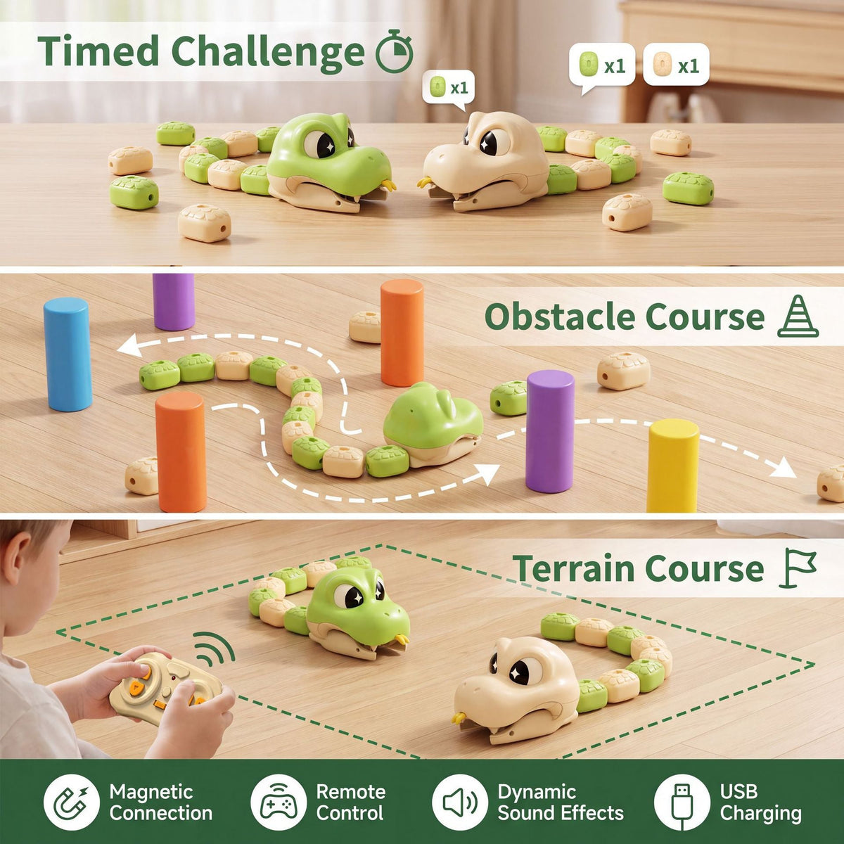 🐍Hungry Snake Family Game Set – Eat, Grow & Race
