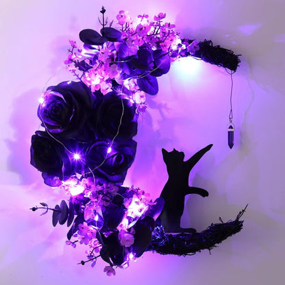 🐈‍⬛🌙Handmade Halloween Cat Wreath