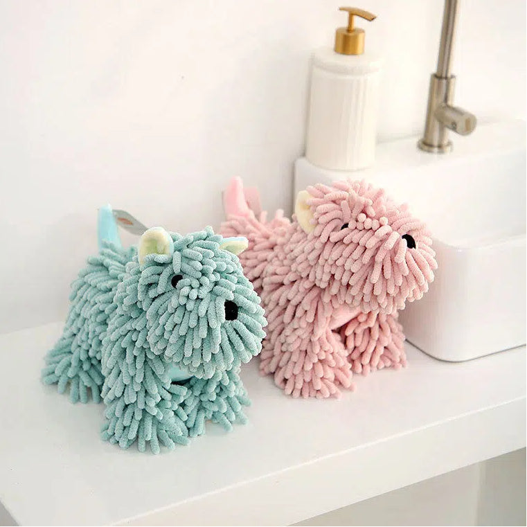 Cute Puppy Hand Towel – Absorbent Hanging Dog Towel for Kitchen & Bathroom Decor