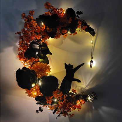 🐈‍⬛🌙Handmade Halloween Cat Wreath
