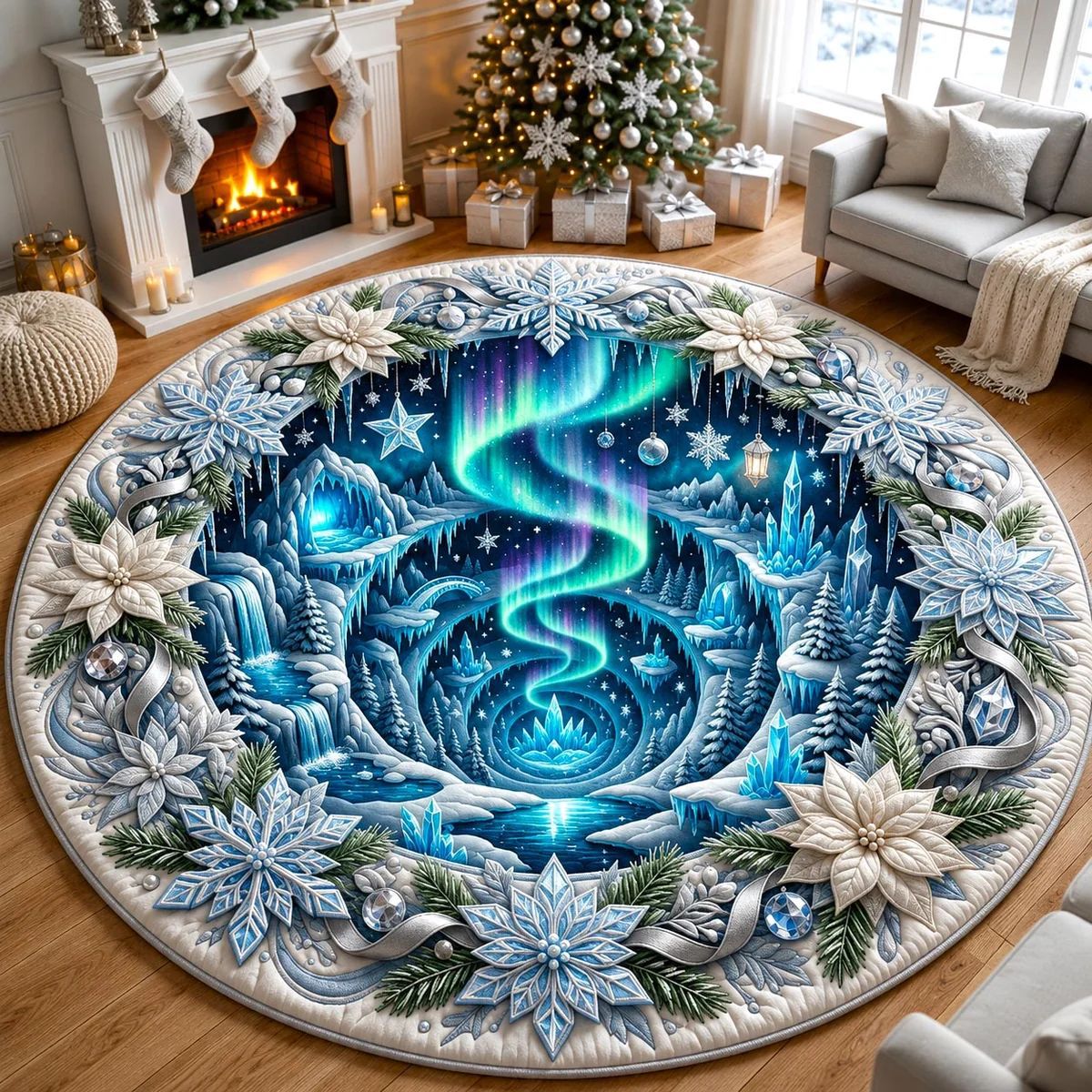 🎄 Christmas 3D Optical Illusion Rug