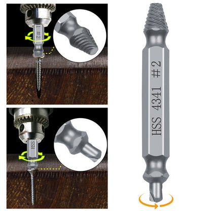Stripped & Broken Screw Remover Set – 6 Pcs Easy Out Bolt Extractor, Double‑Head Design for Damaged Screws