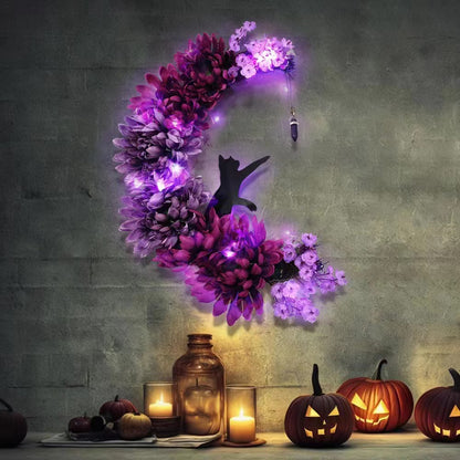 🐈‍⬛🌙Handmade Halloween Cat Wreath