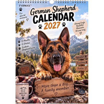TYIIMAX™ German Shepherd Calendar 2027 – Funny 12-Month Wall Calendar for German Shepherd Lovers & Dog Owners