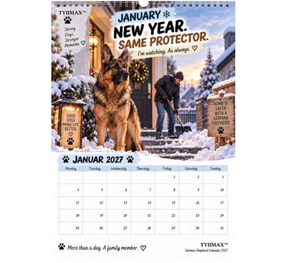 TYIIMAX™ German Shepherd Calendar 2027 – Funny 12-Month Wall Calendar for German Shepherd Lovers & Dog Owners