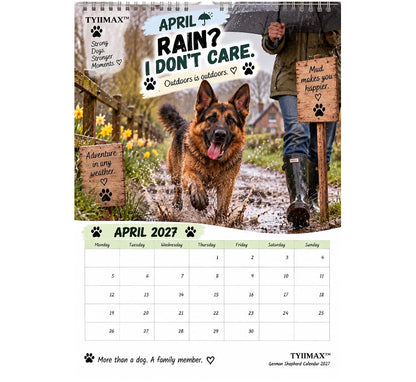 TYIIMAX™ German Shepherd Calendar 2027 – Funny 12-Month Wall Calendar for German Shepherd Lovers & Dog Owners