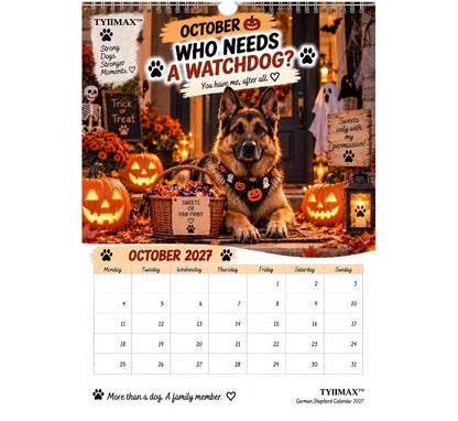 TYIIMAX™ German Shepherd Calendar 2027 – Funny 12-Month Wall Calendar for German Shepherd Lovers & Dog Owners