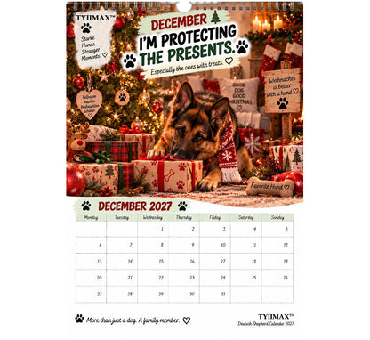TYIIMAX™ German Shepherd Calendar 2027 – Funny 12-Month Wall Calendar for German Shepherd Lovers & Dog Owners