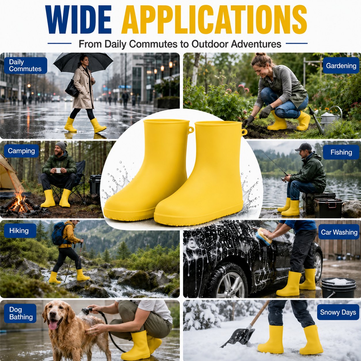 🌧️ Tyiimax™ Heavy-Duty Non-Slip Reusable Waterproof Shoe Covers – Keep Shoes Clean & Dry