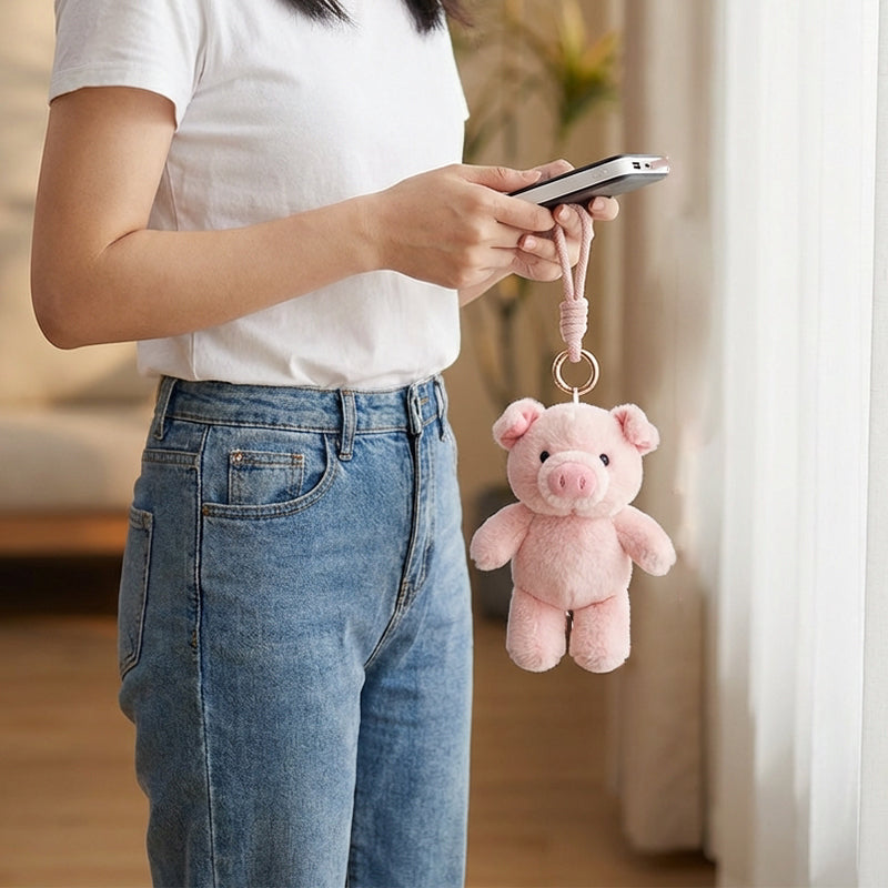 Cute Running Animal Plush Keychain – Wind-Up Mini Plush Toy, Adorable Moving Keyring Gift for Kids & Adults