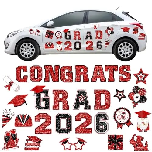 🎓2026 Grad Magnets – 30Pc Set for Celebration Decor🧲(Cars, Fridges & More)