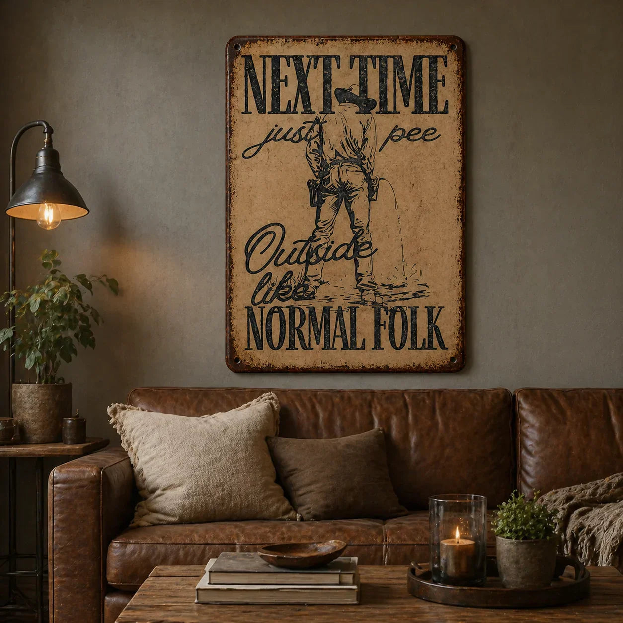 🤠"Next Time Pee Outside Like Normal Folk" Funny Wall Sign