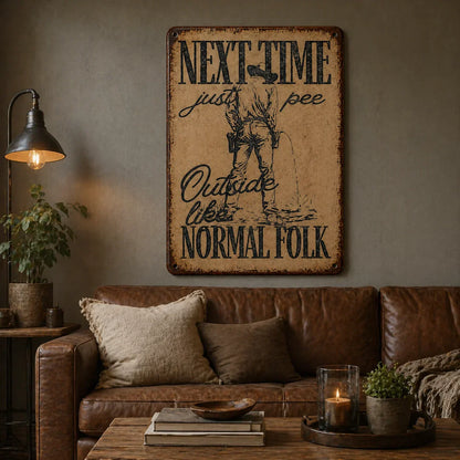 🤠"Next Time Pee Outside Like Normal Folk" Funny Wall Sign