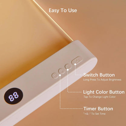 Rechargeable Flat LED Book Light 🌟 3 Colors Timer Perfect Night Reading