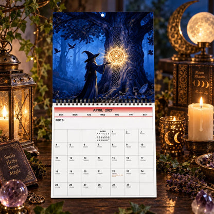Witches’ Calendar 2027 Wall Calendar – 12-Month Mystical Witch Calendar, Enchanted Forest Hanging Wall Planner for Wicca, Witchcraft & Magic Lovers