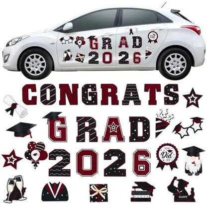 🎓2026 Grad Magnets – 30Pc Set for Celebration Decor🧲(Cars, Fridges & More)
