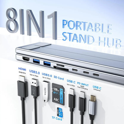 USB C Laptop Stand with Docking Station