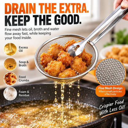 🔥Tyiimax™ 2-in-1 Stainless Steel Strainer Tongs – Grab, Drain & Serve with One Tool