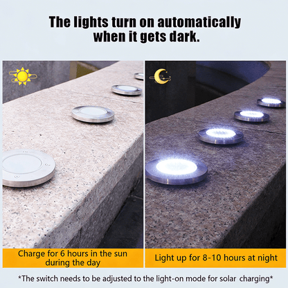 ☀️ Solar Powered 8-LED Ground Lights | Outdoor Pathway Lighting